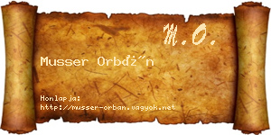 Musser Orbán névjegykártya